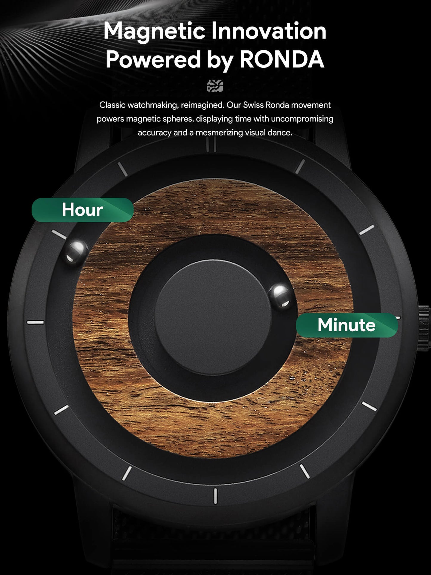 EUTOUR Magnet Wooden Watches E022A