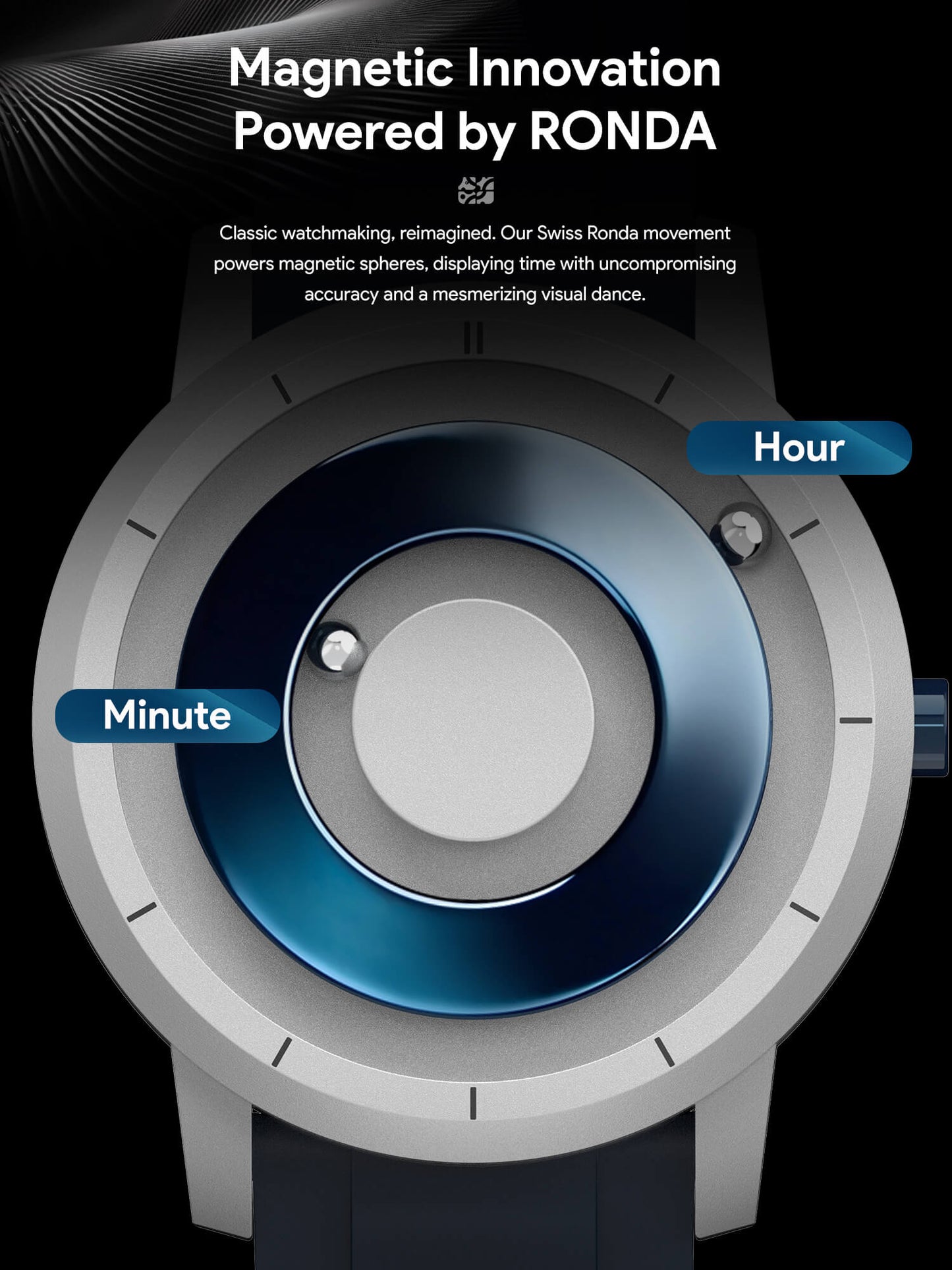 New EUTOUR E024 M Series Magnetic Watch with 5ATM Water Resistant