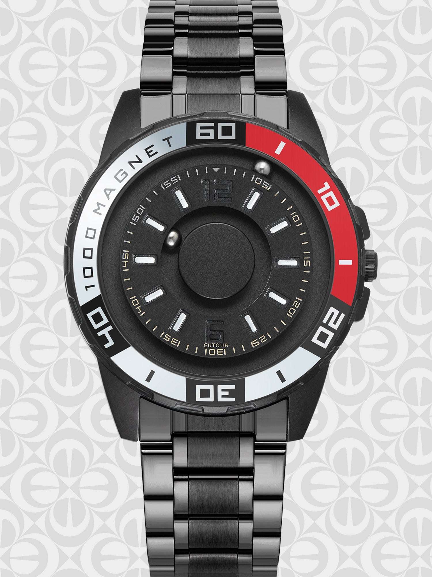 Orologio Uomo In Legno Magnetico EUTOUR – 40 Mm, Movimento Al Quarzo, Design Unico