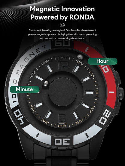 EUTOUR Mens Magnetic Sports Wrist Watch E025