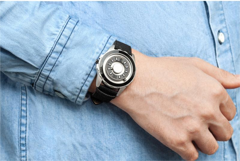 EUTOUR Magnetic Concept Quartz Watch E027 with Canvas Strap