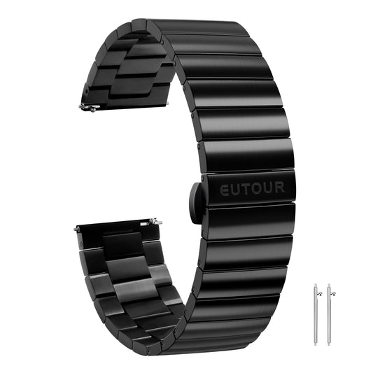 EUTOUR 22mm Stainless Steel Expansion Watch Band for Men