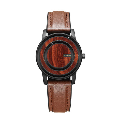 EUTOUR Magnetic Nature Series Wooden Watch U056 with Leather Strap