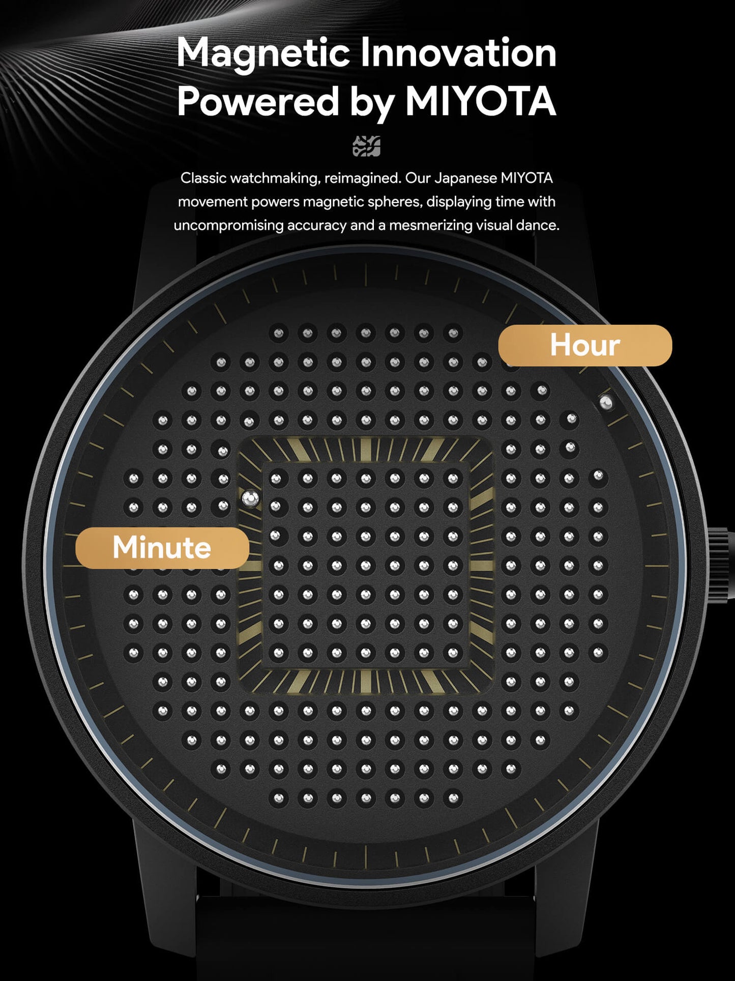 EUTOUR Gravity Magnetic Ball Tracking Single Hand Watch U061 Series