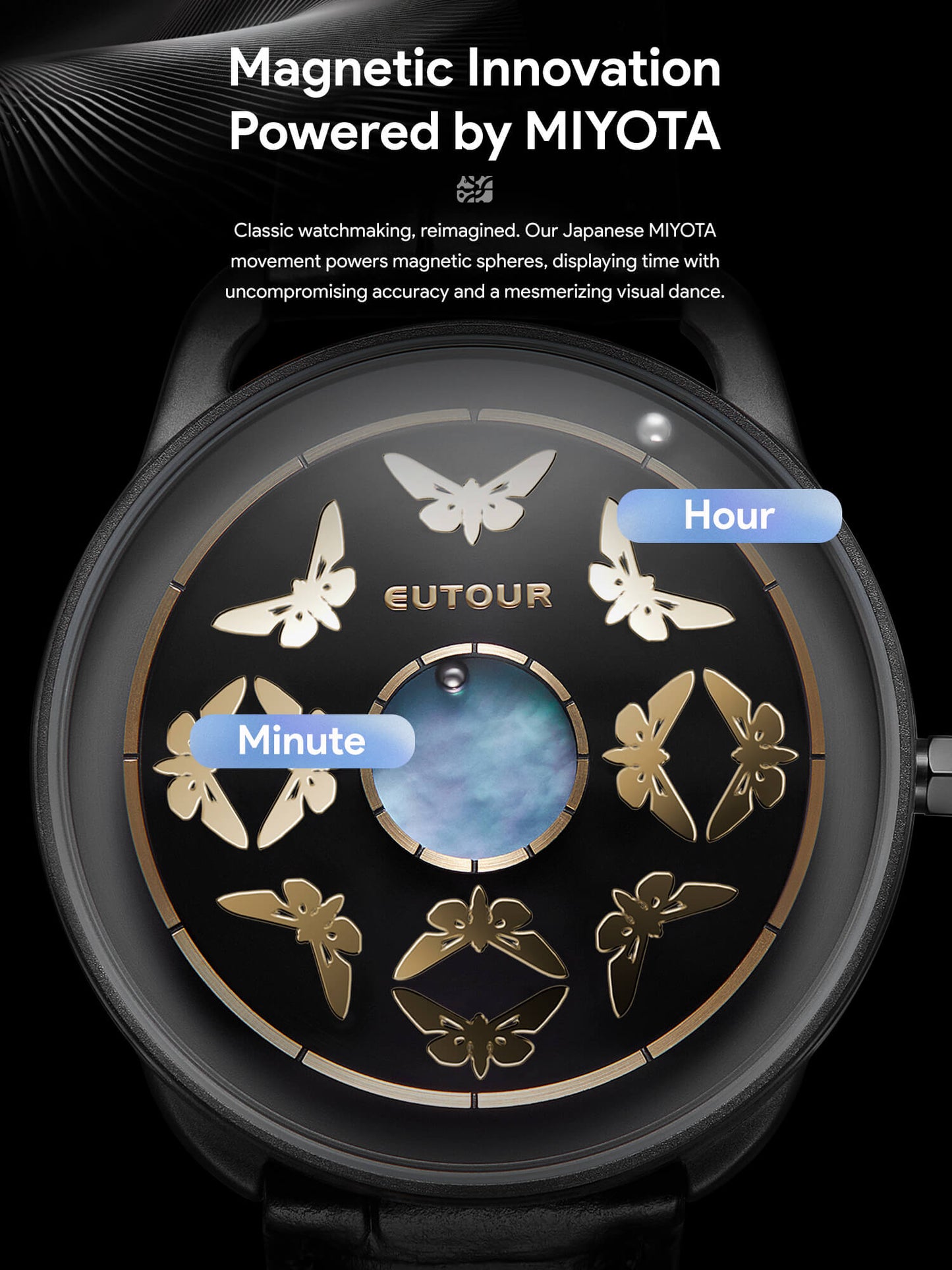 EUTOUR Magnetic Ladies Butterfly Watch U065 Series